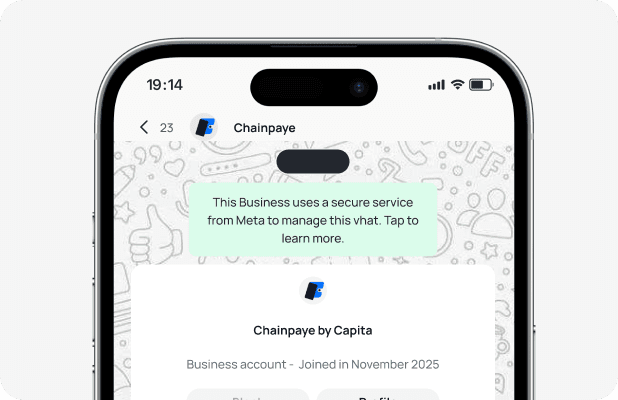 Start a WhatsApp Chat with Chainpaye